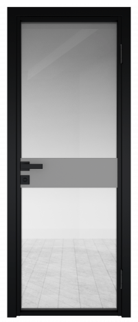 Межкомнатная дверь ProfilDoors 6AG Цвет:Чёрный (RAL9005 МУАР), Остекление:Прозрачное