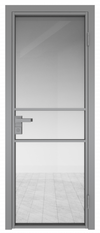 Межкомнатная дверь ProfilDoors 2AG Цвет:Серый (RAL9006 МУАР), Остекление:Прозрачное