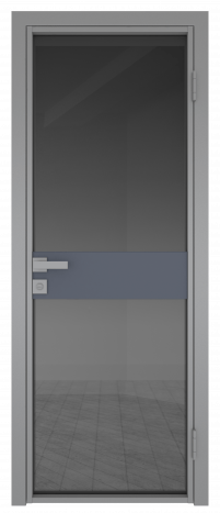 Межкомнатная дверь ProfilDoors 6AG Цвет:Серый (RAL9006 МУАР), Остекление:Планибель графит