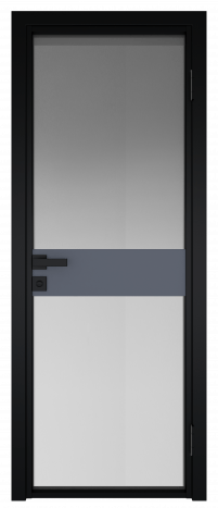 Межкомнатная дверь ProfilDoors 6AG Цвет:Чёрный (RAL9005 МУАР), Остекление:Мателюкс б.цв.