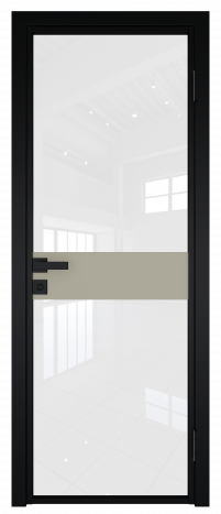Межкомнатная дверь ProfilDoors 6AG Цвет:Чёрный (RAL9005 МУАР), Остекление:Белый триплекс