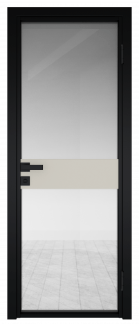 Межкомнатная дверь ProfilDoors 6AG Цвет:Чёрный (RAL9005 МУАР), Остекление:Прозрачное