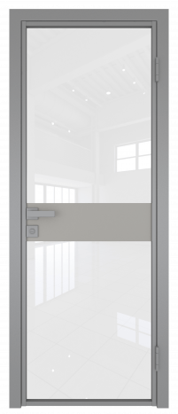 Межкомнатная дверь ProfilDoors 6AG Цвет:Серый (RAL9006 МУАР), Остекление:Белый триплекс