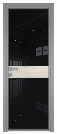 Межкомнатная дверь ProfilDoors 6AG Цвет:Серый (RAL9006 МУАР), Остекление:Черный триплекс