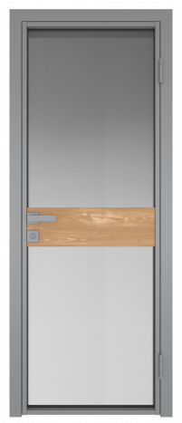 Межкомнатная дверь ProfilDoors 6AG Цвет:Серый (RAL9006 МУАР), Остекление:Мателюкс б.цв.