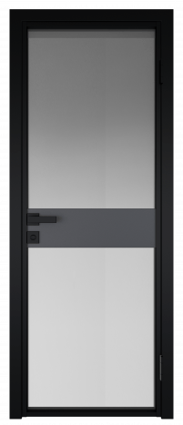 Межкомнатная дверь ProfilDoors 6AG Цвет:Чёрный (RAL9005 МУАР), Остекление:Мателюкс б.цв.