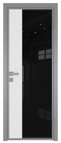 Межкомнатная дверь ProfilDoors 7AG Цвет:Серый (RAL9006 МУАР), Остекление:Черный триплекс